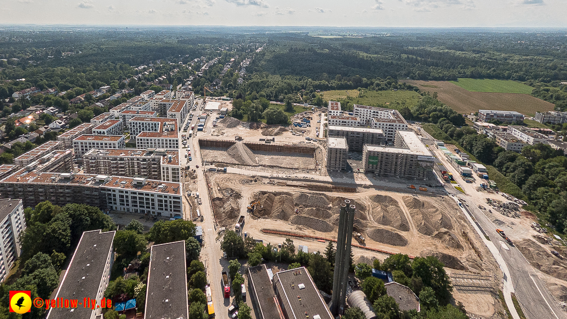 07.06.2023 - Aktuelle Luftbilder aus dem Alexisquartier und Pandion Verde in Neuperlach in München